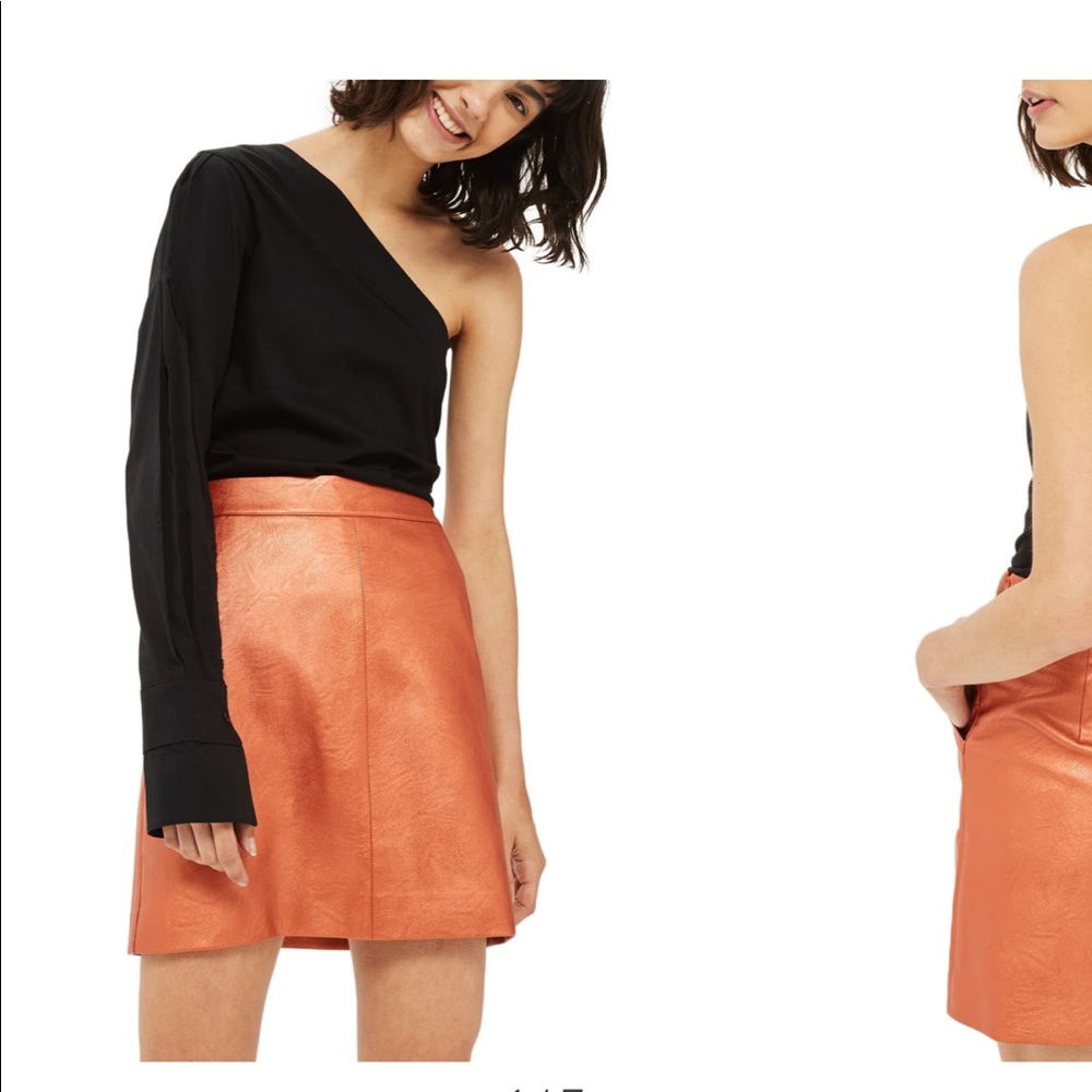 Topshop Faux-Leather Mini Skirt